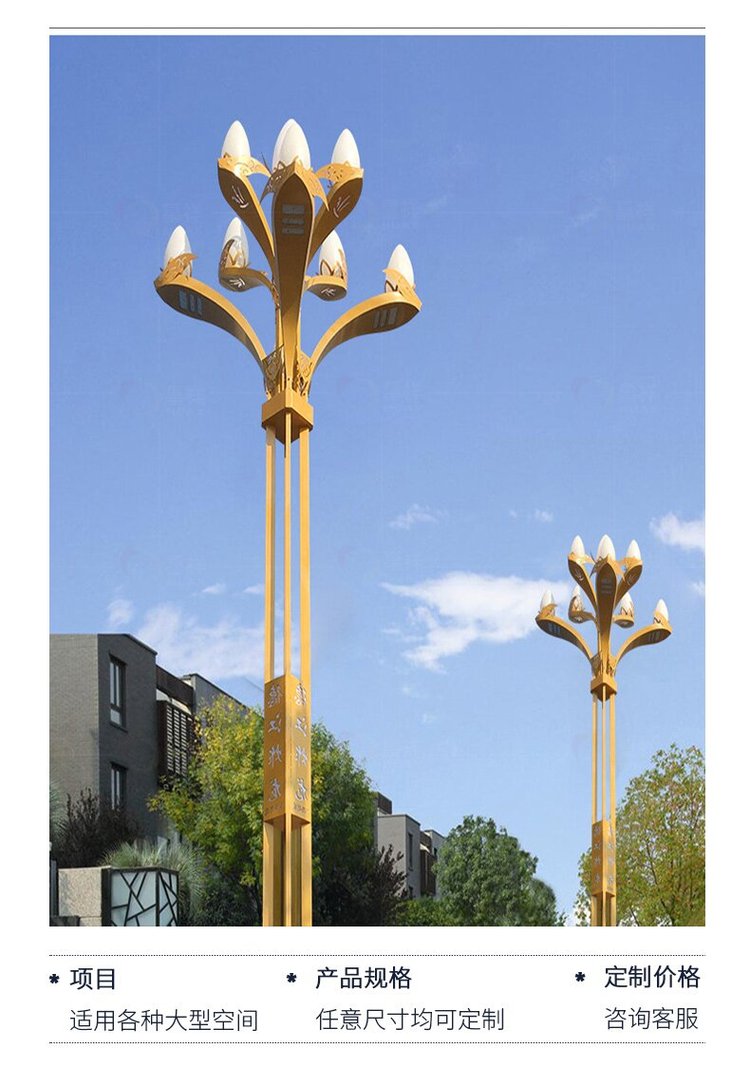 中華燈玉蘭燈路燈公路庭院公園廣場定制戶外led高桿燈景觀道路燈 - 愛
