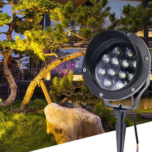 投光燈戶外防水led射燈照樹燈庭院燈超亮照明燈工廠燈七彩景觀燈
