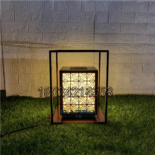 簡約拉絲柱頭燈戶外防水落地燈箱公園階梯照射燈方柱形圍墻柱燈